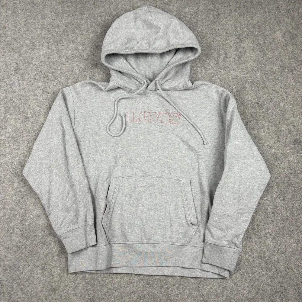 Levis‎ Hoodie Kids Medium Gray Graphic Pullover Long Sleeve Outdoor Sweatshirt